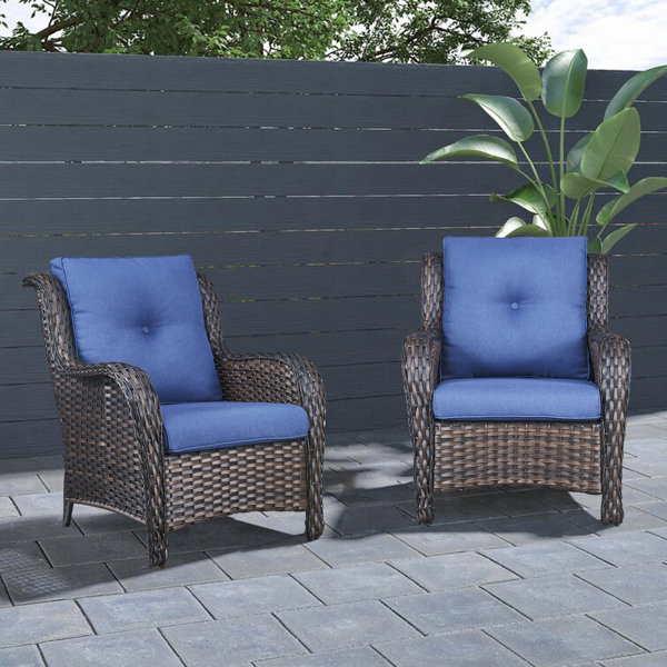 Red Barrel Studio® Wicker rattan outdoor chairs Wayfair